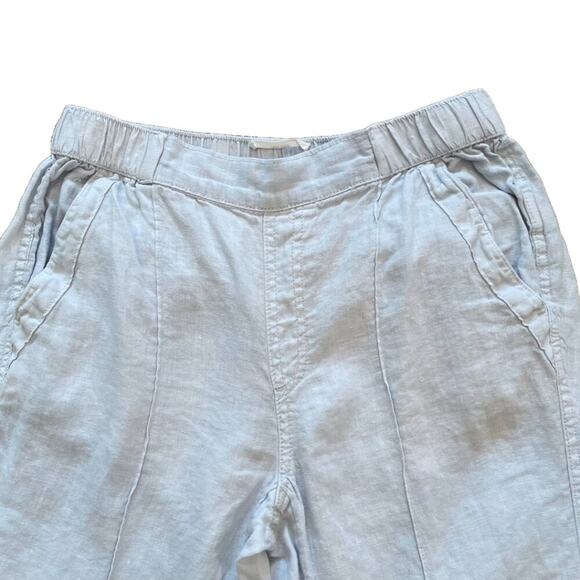 Nicole Miller Pale Blue / Baby Blue Pull on Linen Pants, Flap Pockets, Size S - Picture 2 of 10